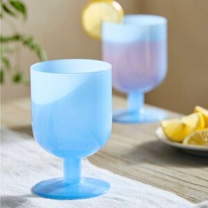 Anthropologie milky footed glasses